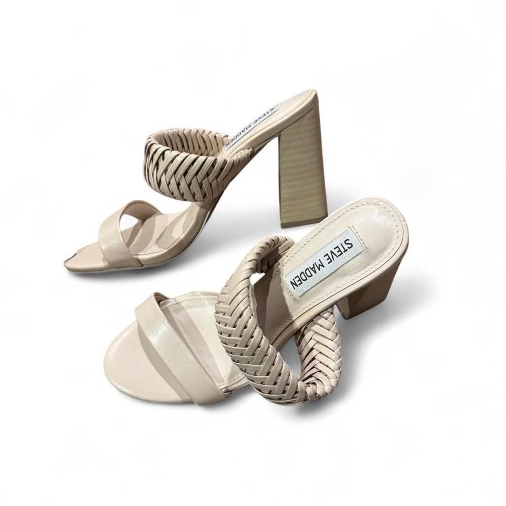 Steve Madden Cream Strappy Mule Sandals